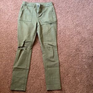 Army green high rise jeans